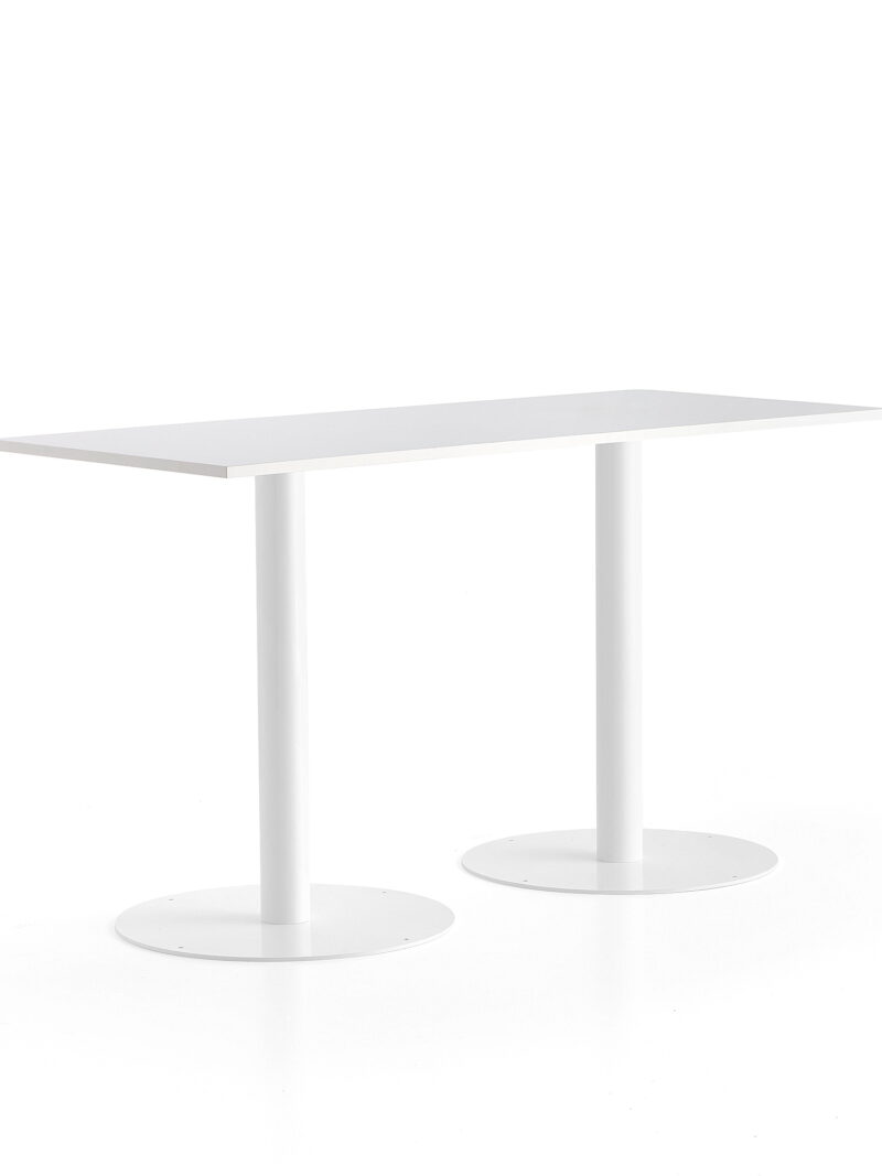 Stół barowy ALVA, 1800x800x1000 mm, biały, biały