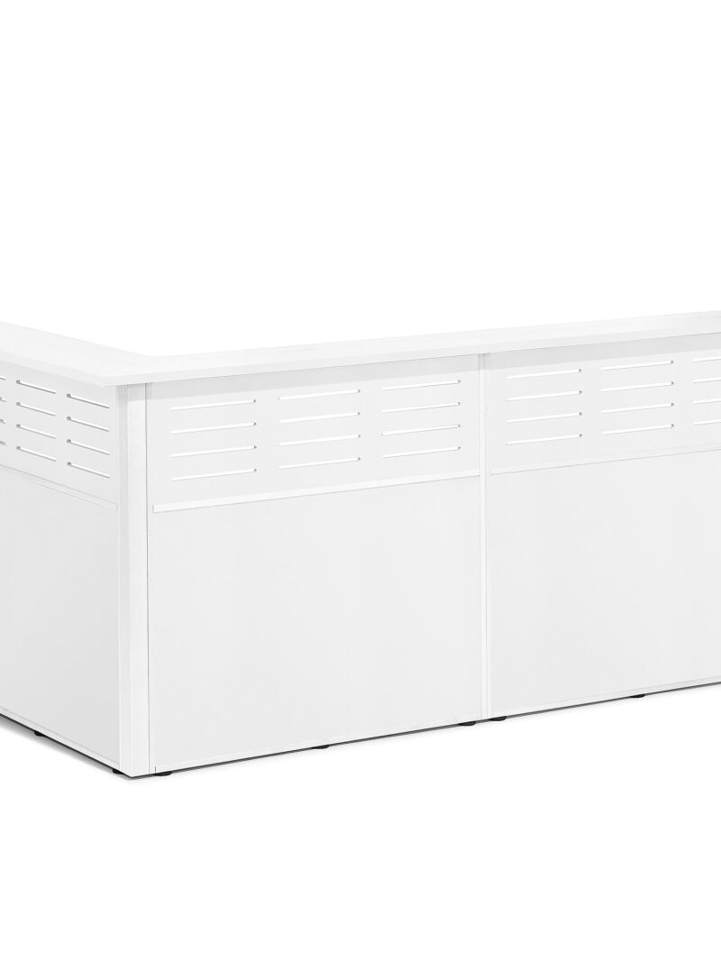 Lada recepcyjna TREAT, model prawy, 3 sekcje, 2490x1290x1200 mm, biały