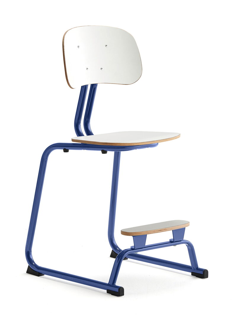 Krzesło szkolne YNGVE, płozy, kobaltowy, biały, 520 mm