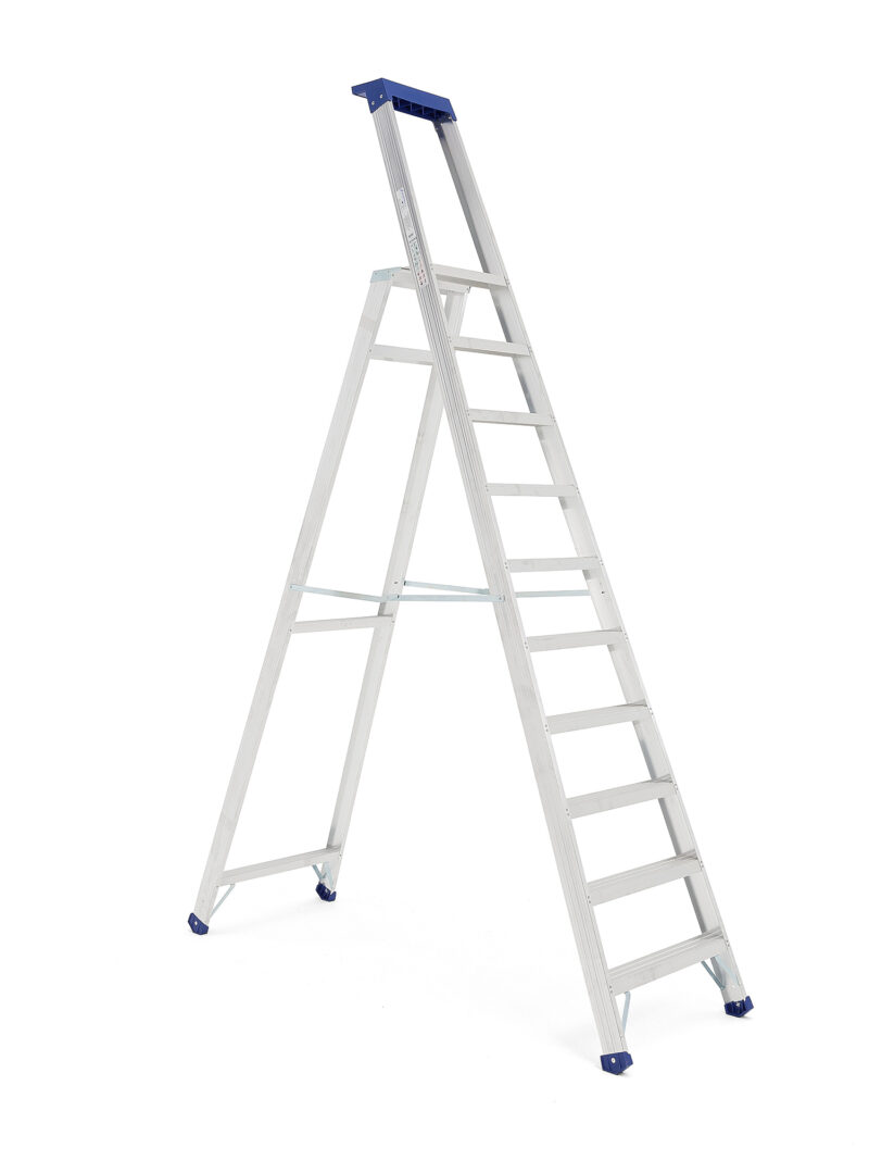 Aluminiowa drabina HIGHER z platformą, 10 stopni, platforma 2310 mm