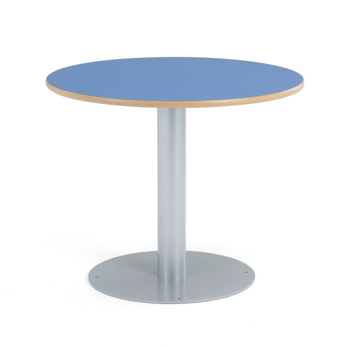 Stół do stołówki GATHER, Ø900x720 mm, laminat, niebieski