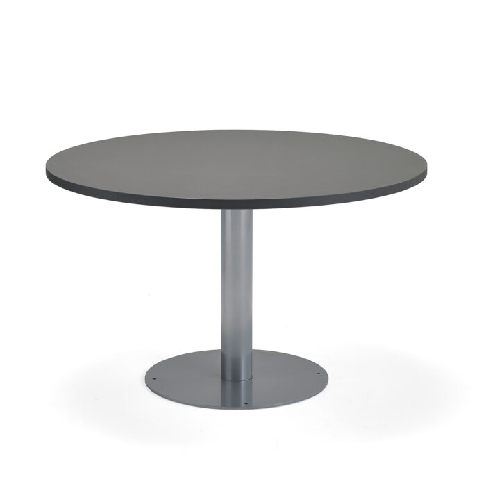 Stół do stołówki GATHER, Ø 900x720 mm, srebrny, antracyt