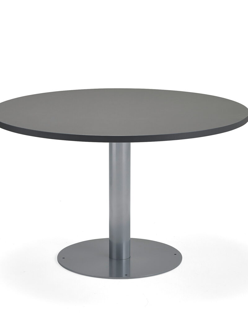 Stół do stołówki GATHER, Ø 900x720 mm, srebrny, antracyt