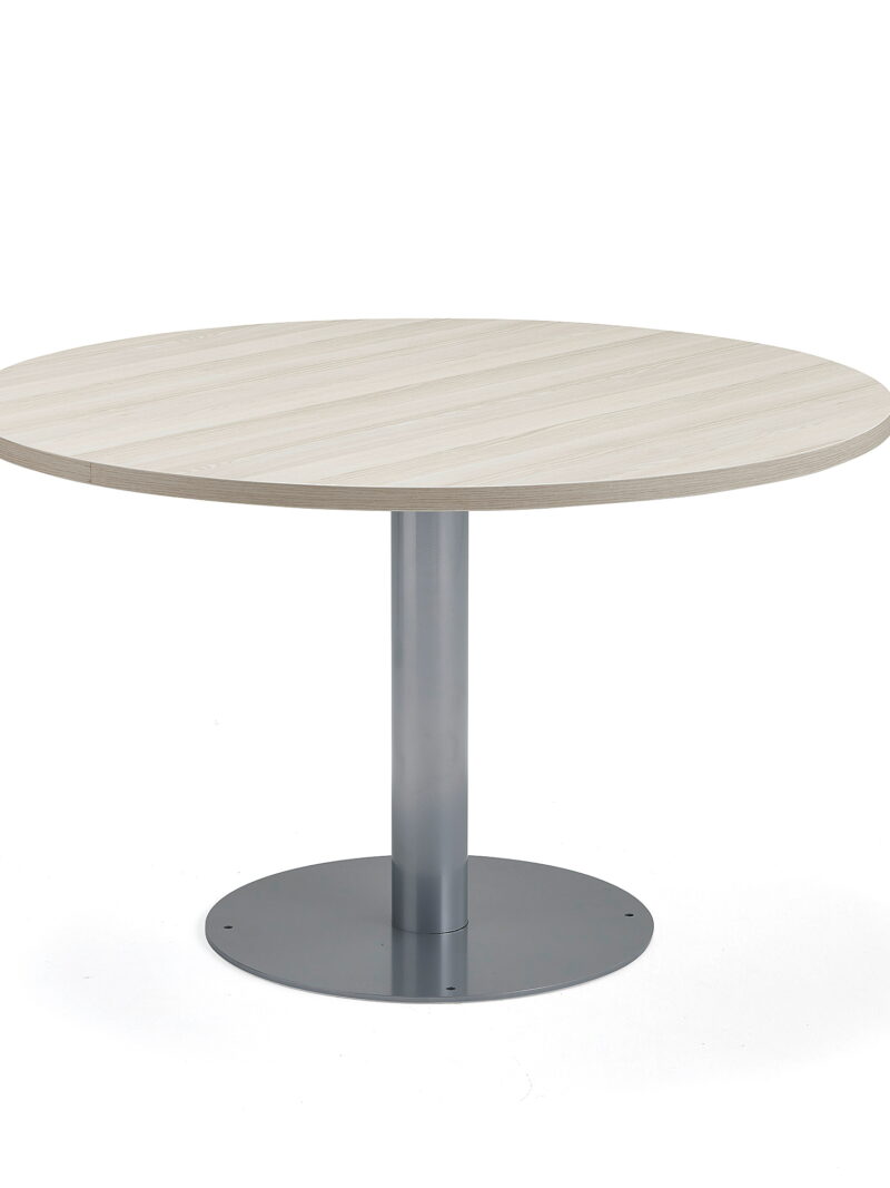 Stół do stołówki GATHER, Ø 900x720 mm, srebrny, popielaty