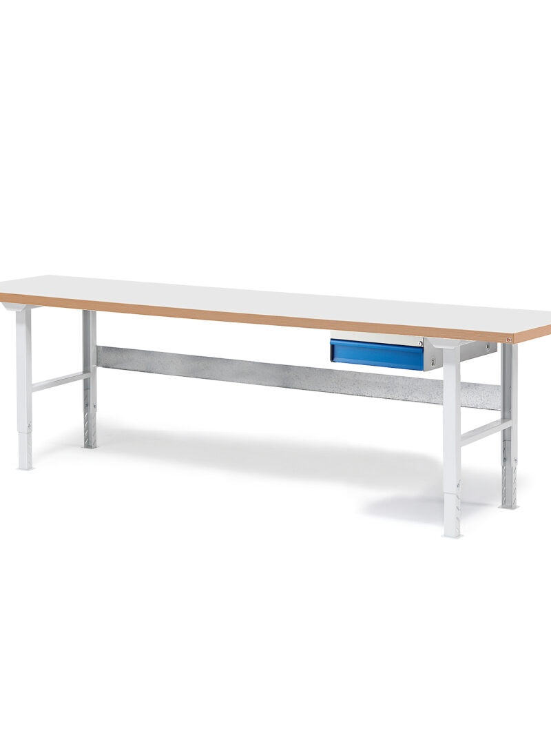 Stół roboczy SOLID, z szufladą, 750 kg, 2500x800 mm, laminat