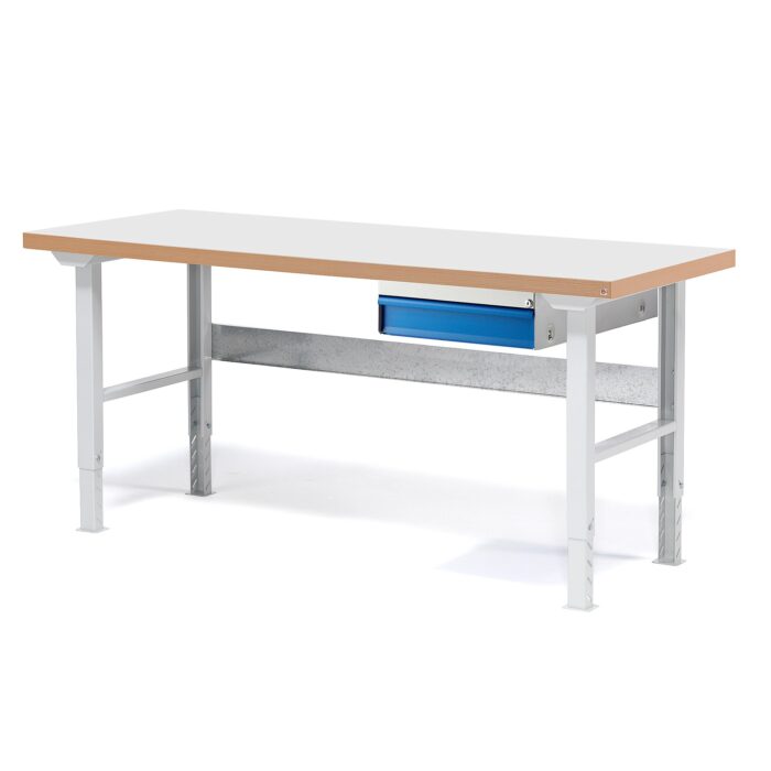 Stół roboczy SOLID, z szufladą, 750 kg, 1500x800 mm, laminat