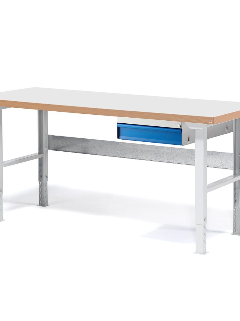 Stół roboczy SOLID, z szufladą, 750 kg, 1500x800 mm, laminat
