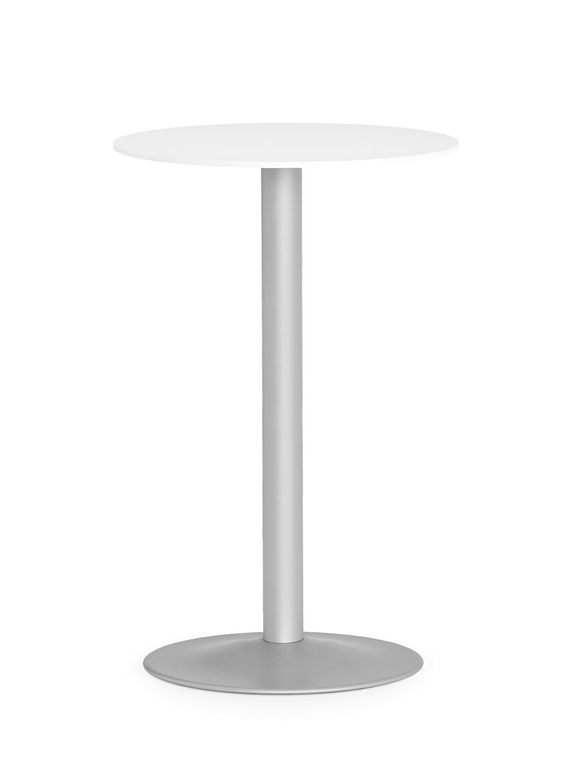 Stół barowy LILY, Ø 700 mm, biały, szary