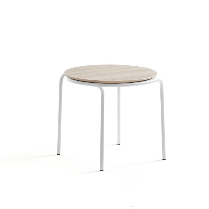 Stolik kawowy ASHLEY, Ø570 x 470 mm, biały, jesion