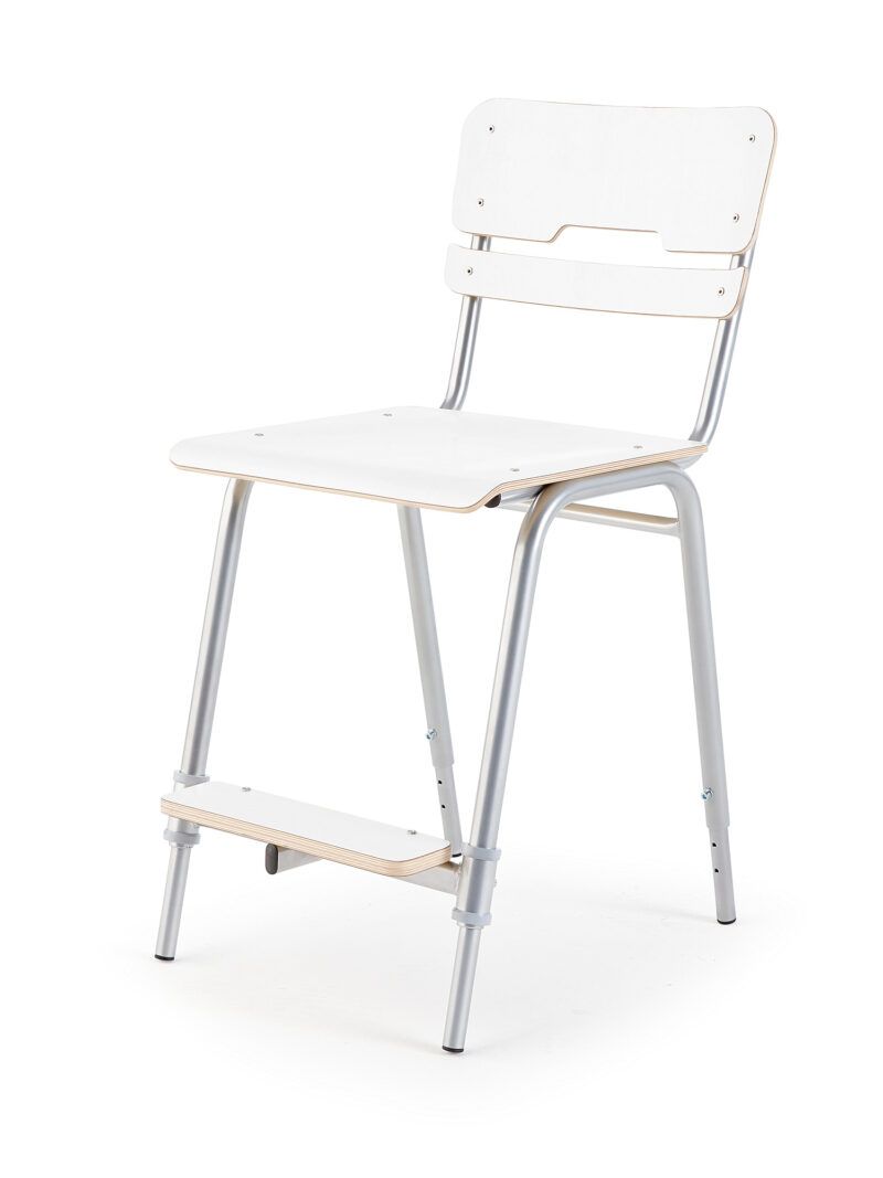 Krzesło Ego, biały, wysokość: 460 - 600 mm