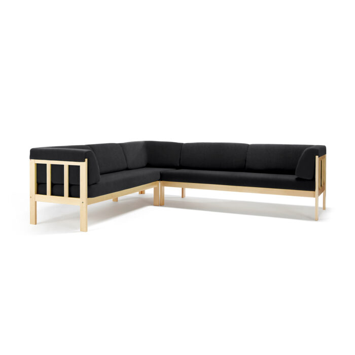 Sofa narożna 3x3 KIM, tkanina Medley, czarny