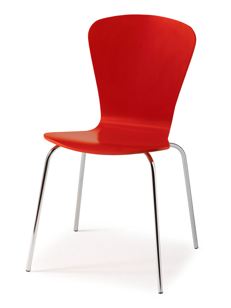 Krzesło do stołówki MILLA, sztaplowane, czerwony