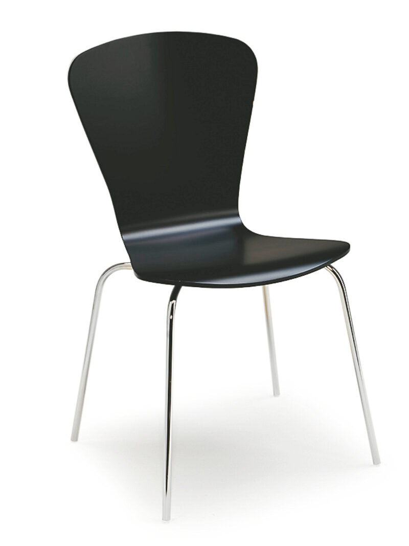 Krzesło do stołówki MILLA, sztaplowane, czarny