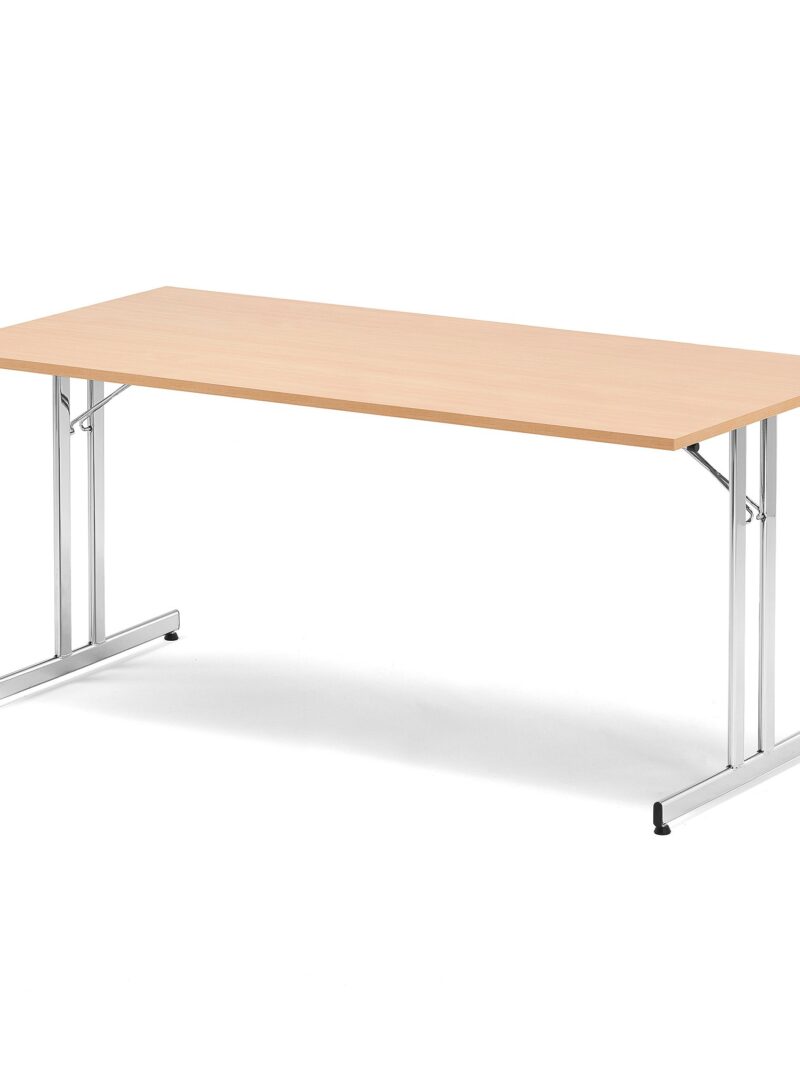 Stół konferencyjny EMILY, składany, 1800x800x720 mm, buk, chrom