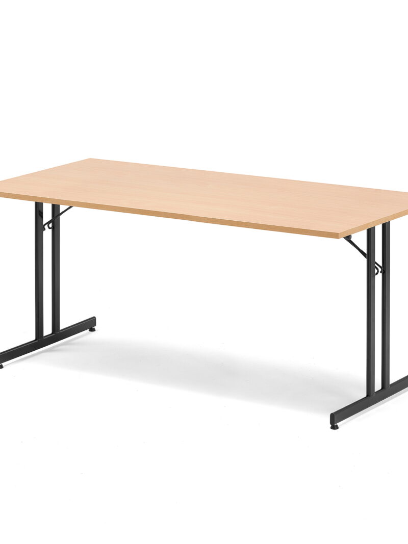 Stół konferencyjny EMILY, składany, 1800x800x720 mm, buk, czarny
