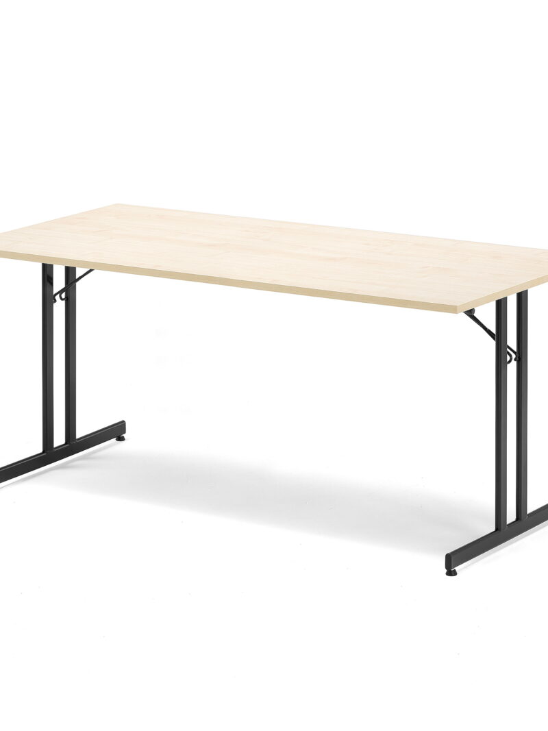 Stół konferencyjny EMILY, składany, 1800x800x720 mm, brzoza, czarny