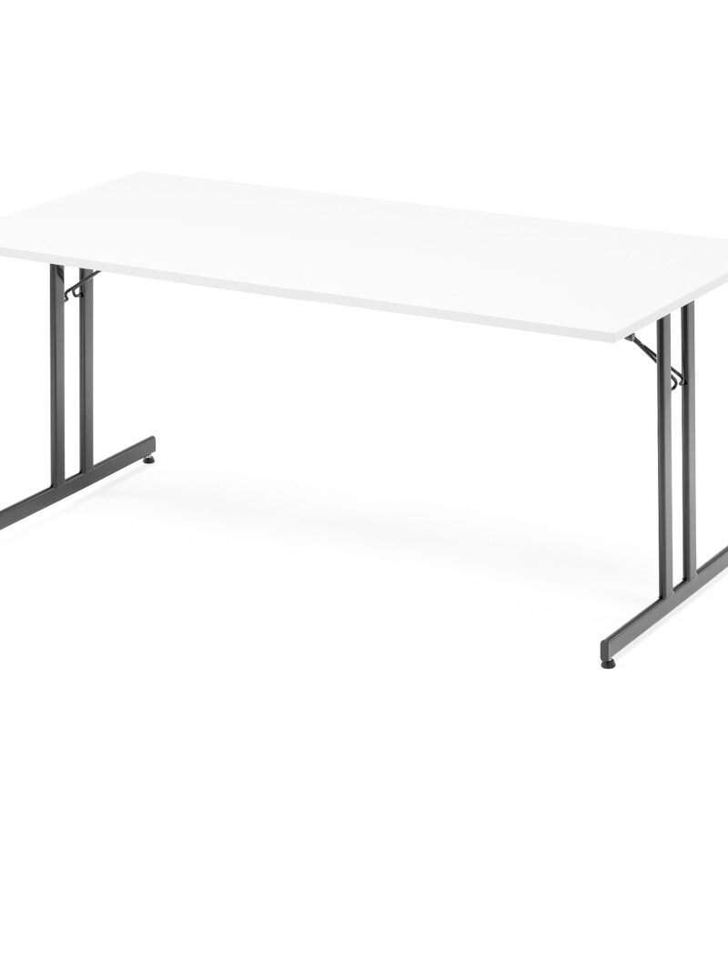 Stół konferencyjny EMILY, składany, 1800x800x720 mm, biały, czarny
