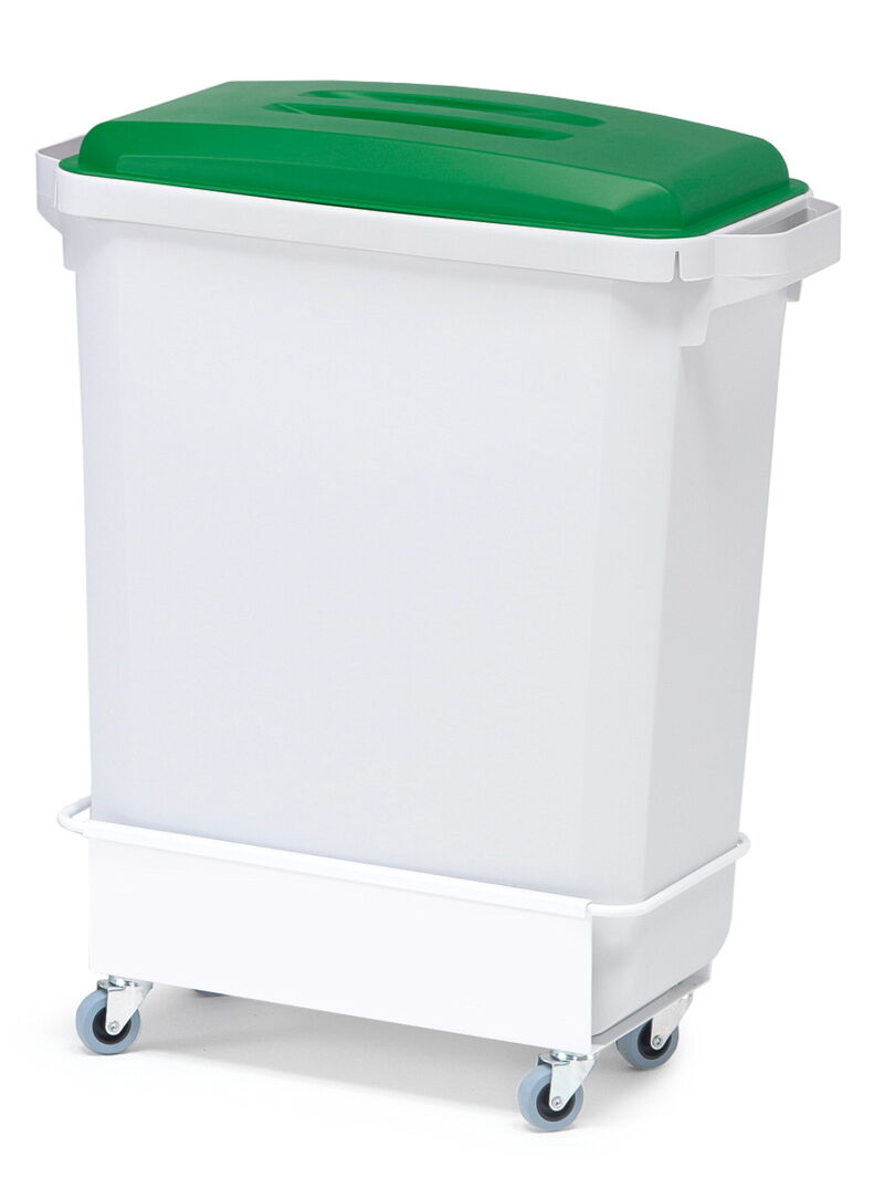 Zestaw do segregacji śmieci, 1 kosz 60 L, 1 pokrywa (zielony), 1 wózek