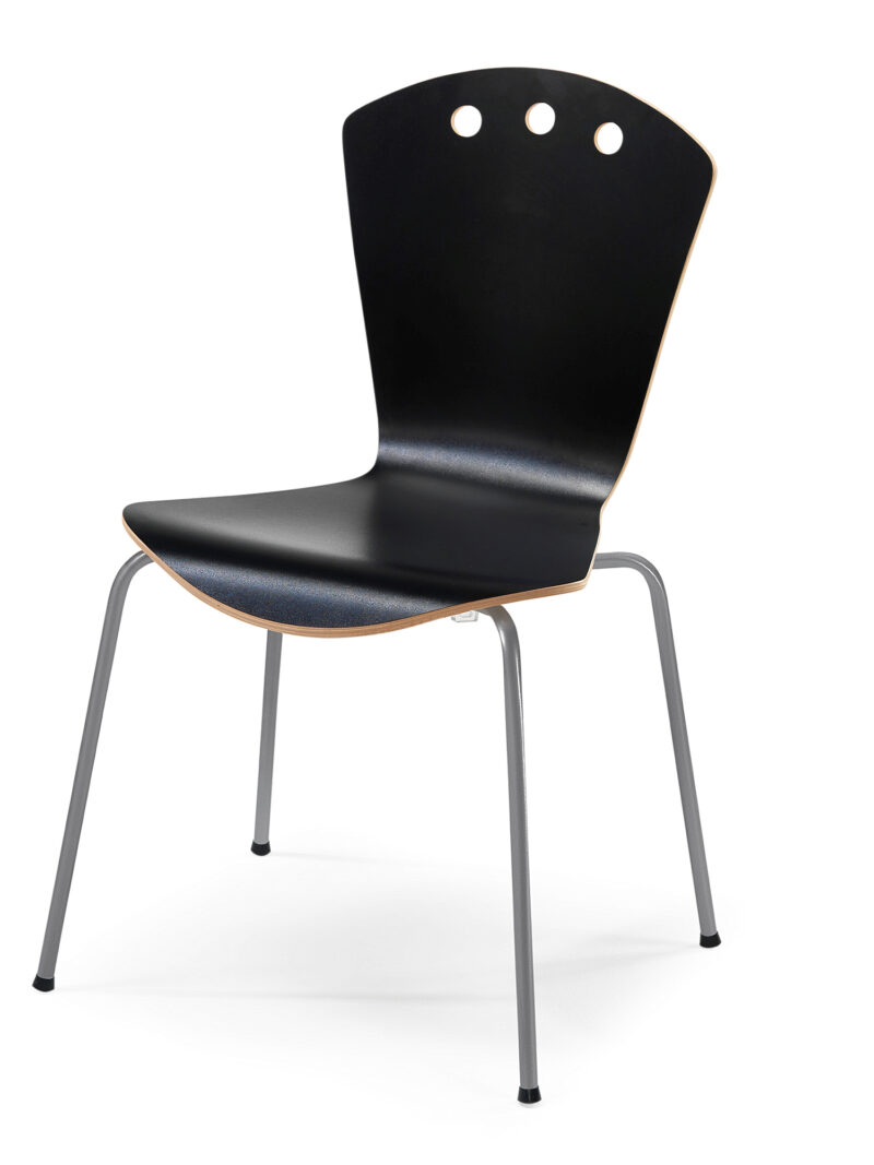 Krzesło do stołówki ORLANDO, czarny, szary