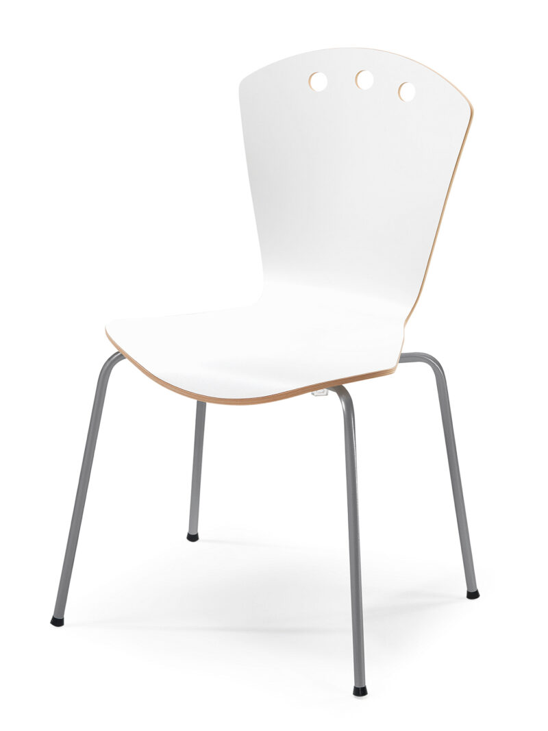 Krzesło do stołówki ORLANDO, biały, szary