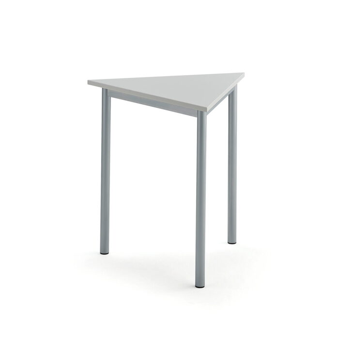 Biurko SONITUS TRIANGEL, 700x700x720 mm, szary laminat, szary aluminium