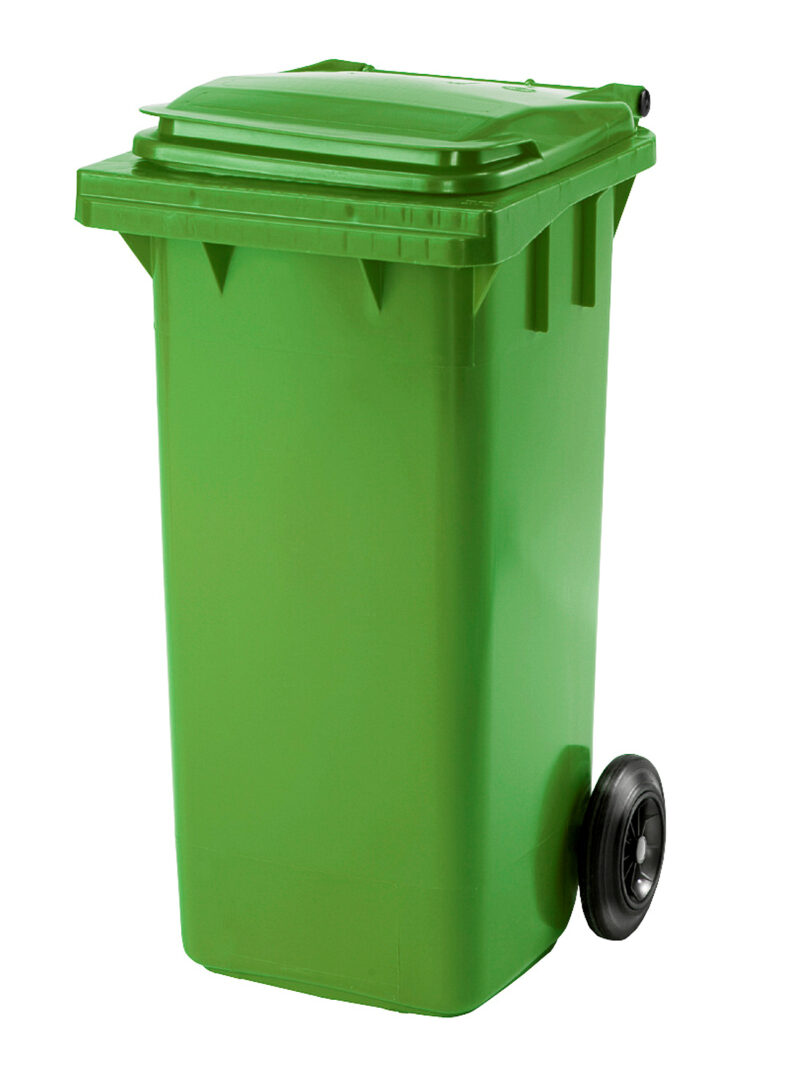 Kosz na śmieci HENRY, na kółkach, 930x480x555 mm, 120 L, zielony