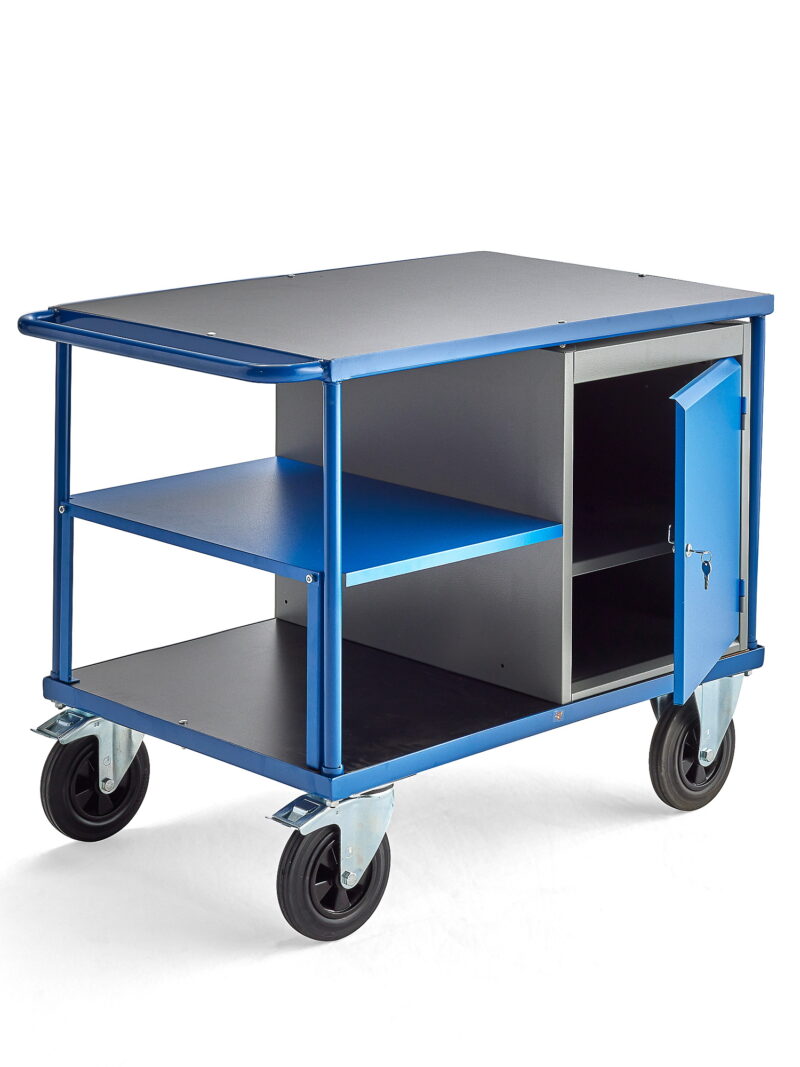 Wózek warsztatowy MOBILE, 1 szafka + 1 półka, 875x1000x700 mm