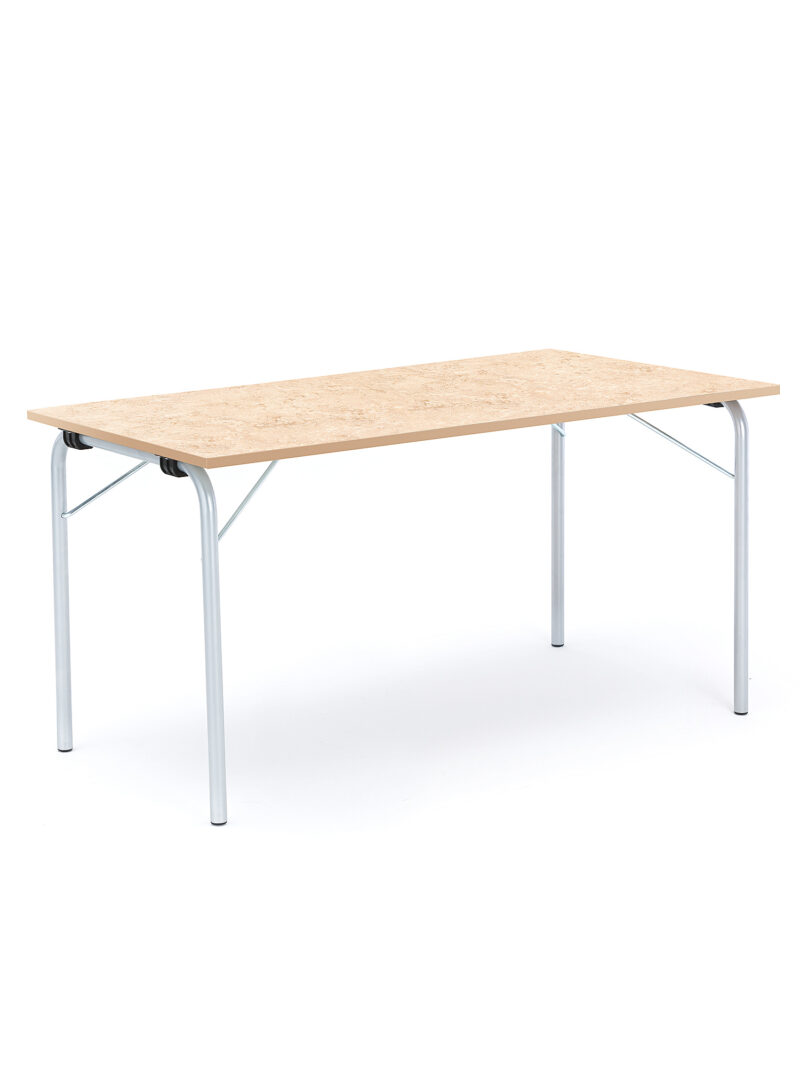 Stół składany NICKE, 1400x700x720 mm, linoleum beż, galwanizowany