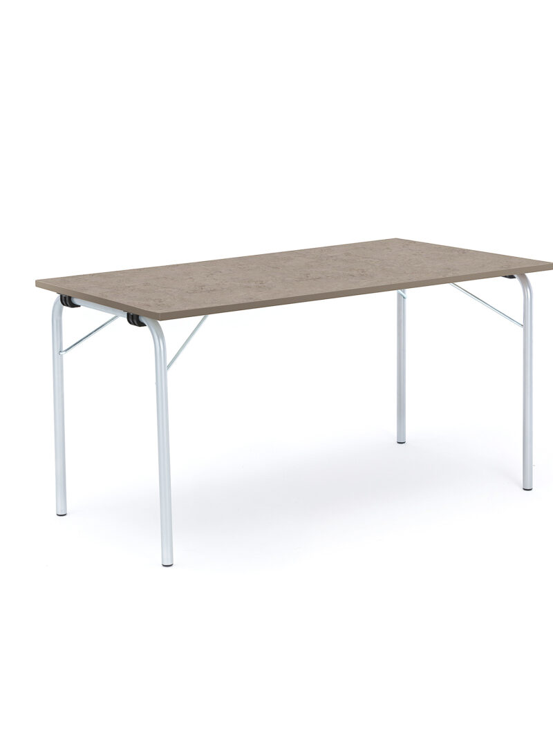 Stół składany NICKE, 1400x700x720 mm, linoleum szary, galwanizowany