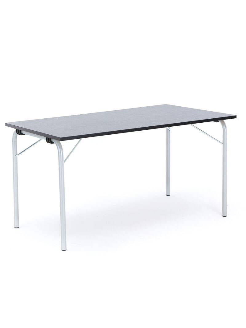 Stół składany NICKE, 1400x700x720 mm, linoleum ciemnoszary, galwanizowany