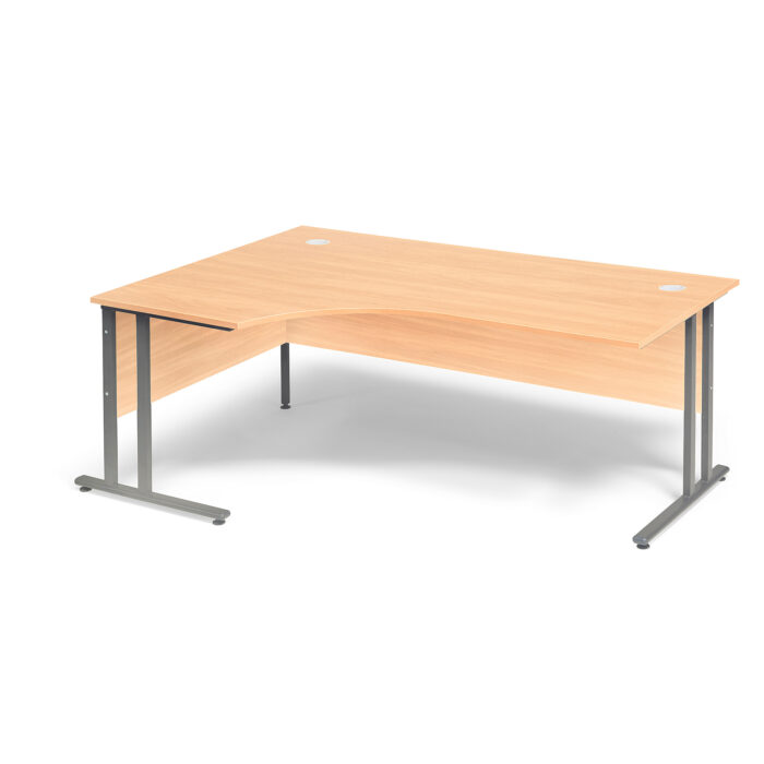 Biurko ergonomiczne FLEXUS, lewe, 1800x1200x720 mm, laminat, buk