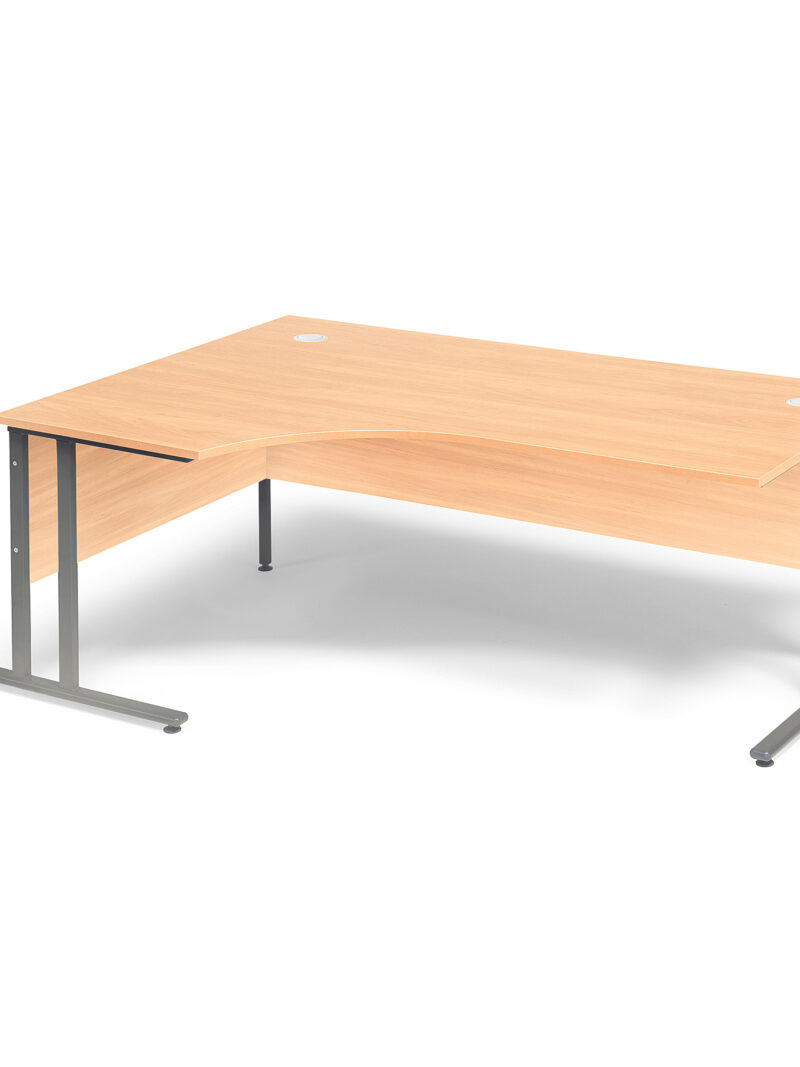 Biurko ergonomiczne FLEXUS, lewe, 1800x1200x720 mm, laminat, buk