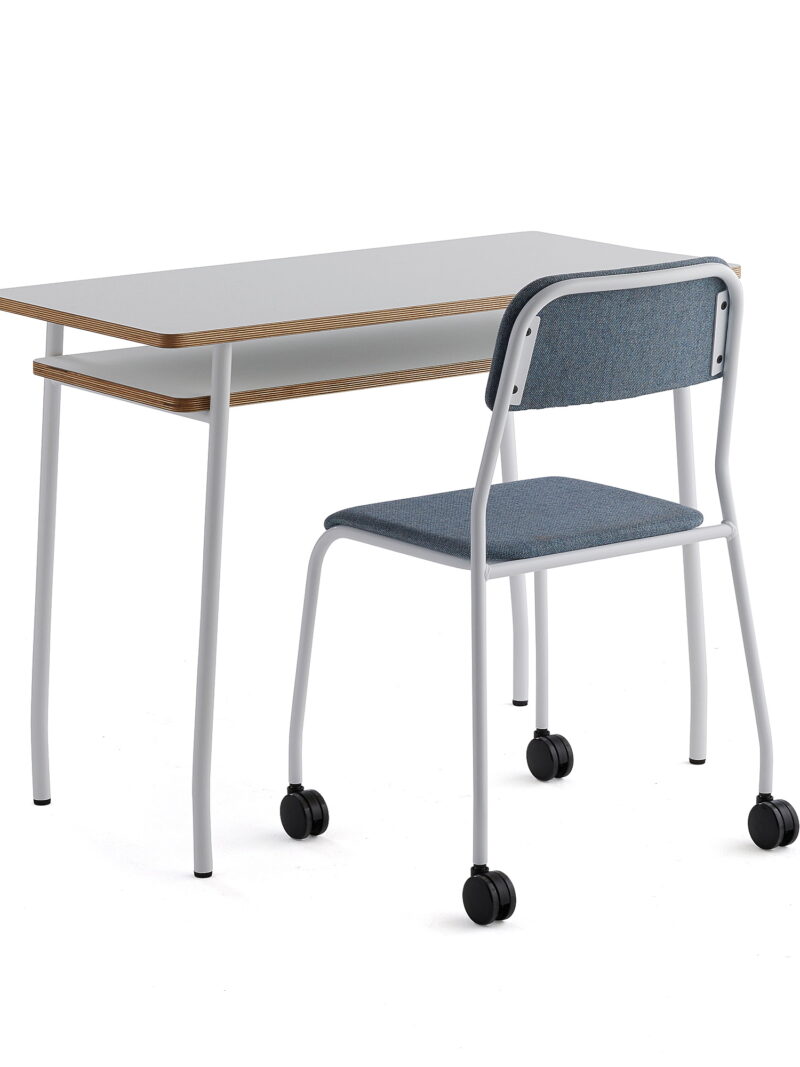 Zestaw mebli NOVUS + ATTEND, 1 stół i 1 krzesło niebieskoszare