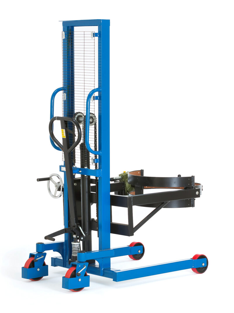 Hydrauliczny podnośnik do beczek, nachylenie 120°, obciążenie 400 kg