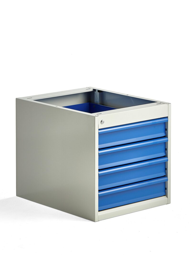 Szafka narzędziowa SOLID, do stołu roboczego, 4 szuflady, 540x535x670 mm