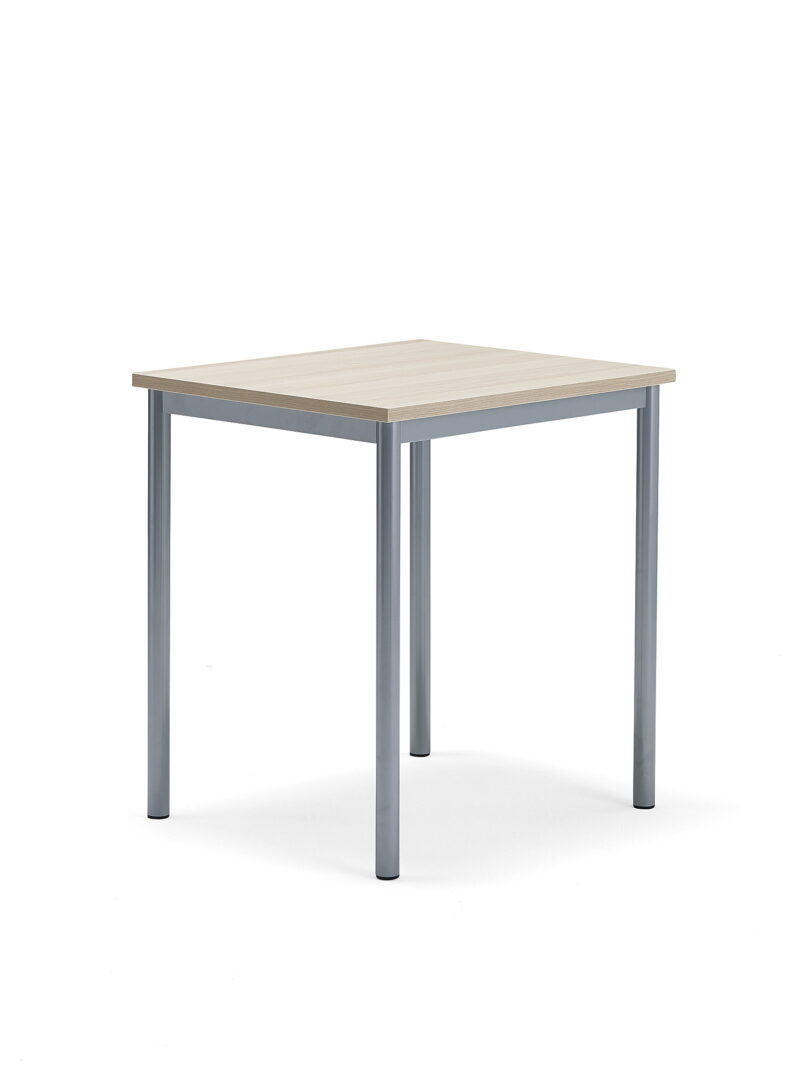 Biurko BORÅS PLUS, 700x600x760 mm, popielaty laminat, szary aluminium