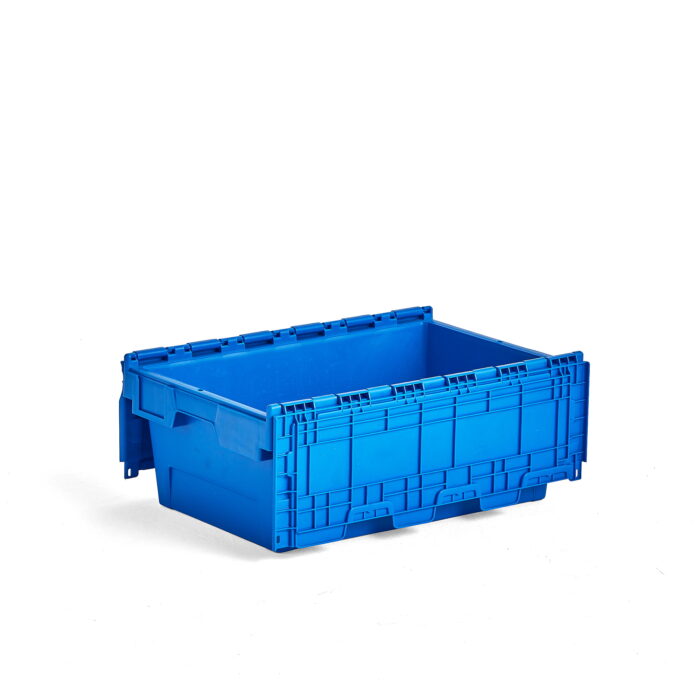 Plastikowy pojemnik transportowy GAYLE, 600x400x240 mm, 39 L, niebieski