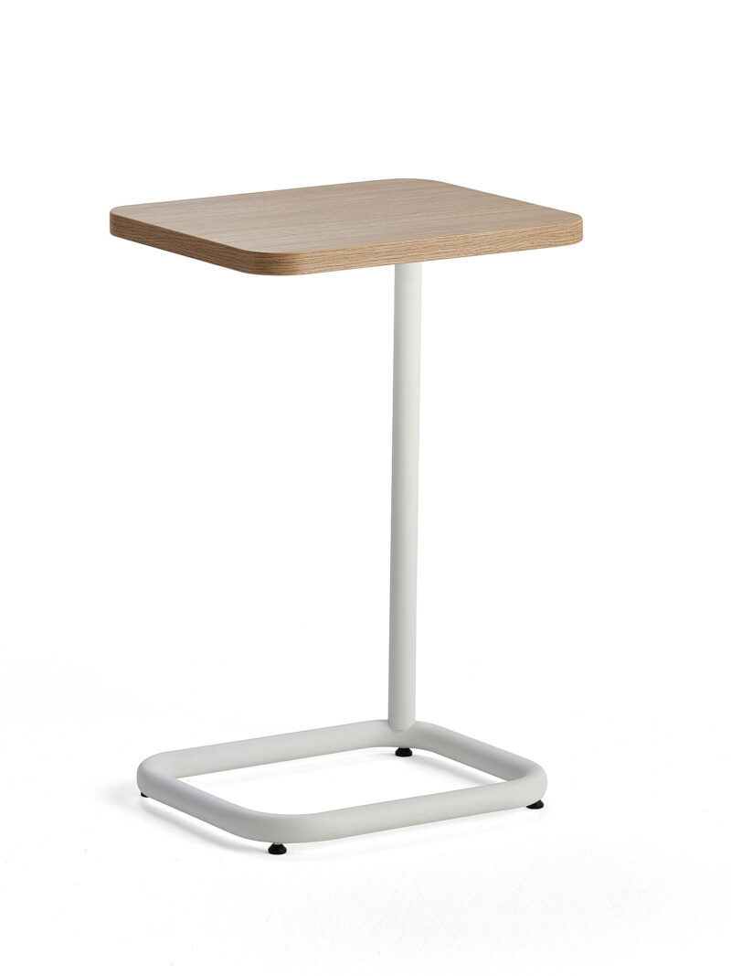 Stół na laptop STANDBY, 425x350x647 mm, biały, dąb