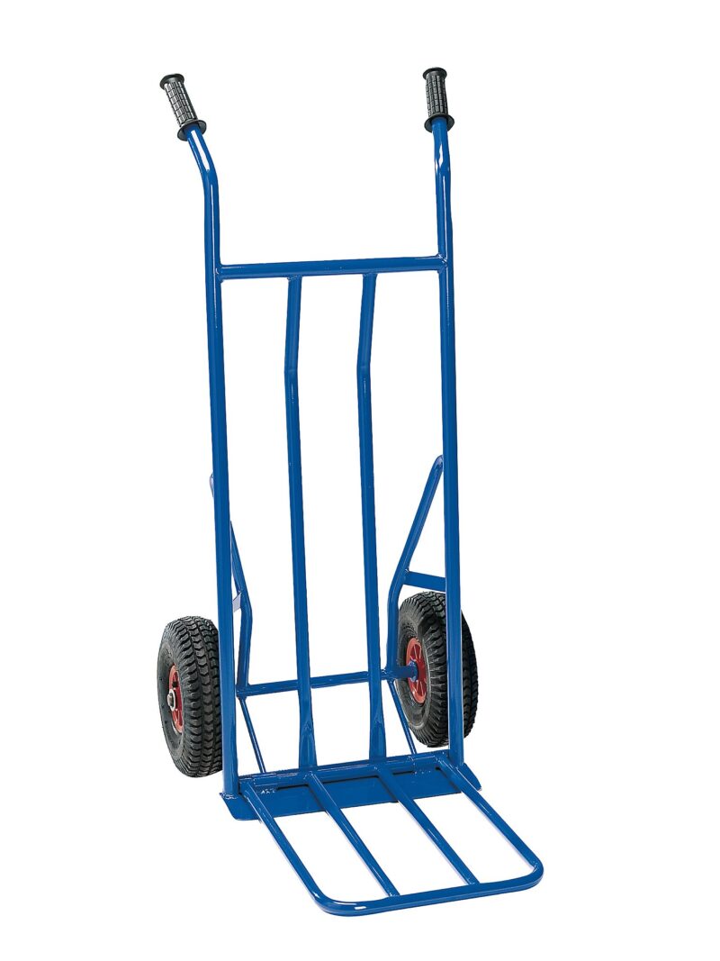 Wózek magazynowy JONES, udźwig 250 kg, koła pneumatyczne, niebieski
