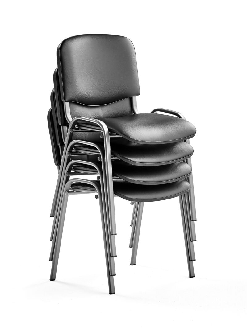 Krzesło konferencyjne NELSON, 4 szt., skai, szary