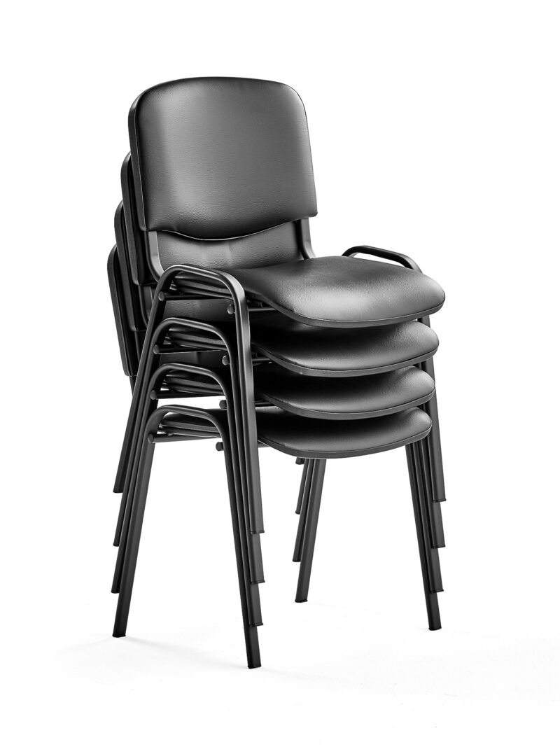 Krzesło konferencyjne NELSON, 4 szt., skai, czarny