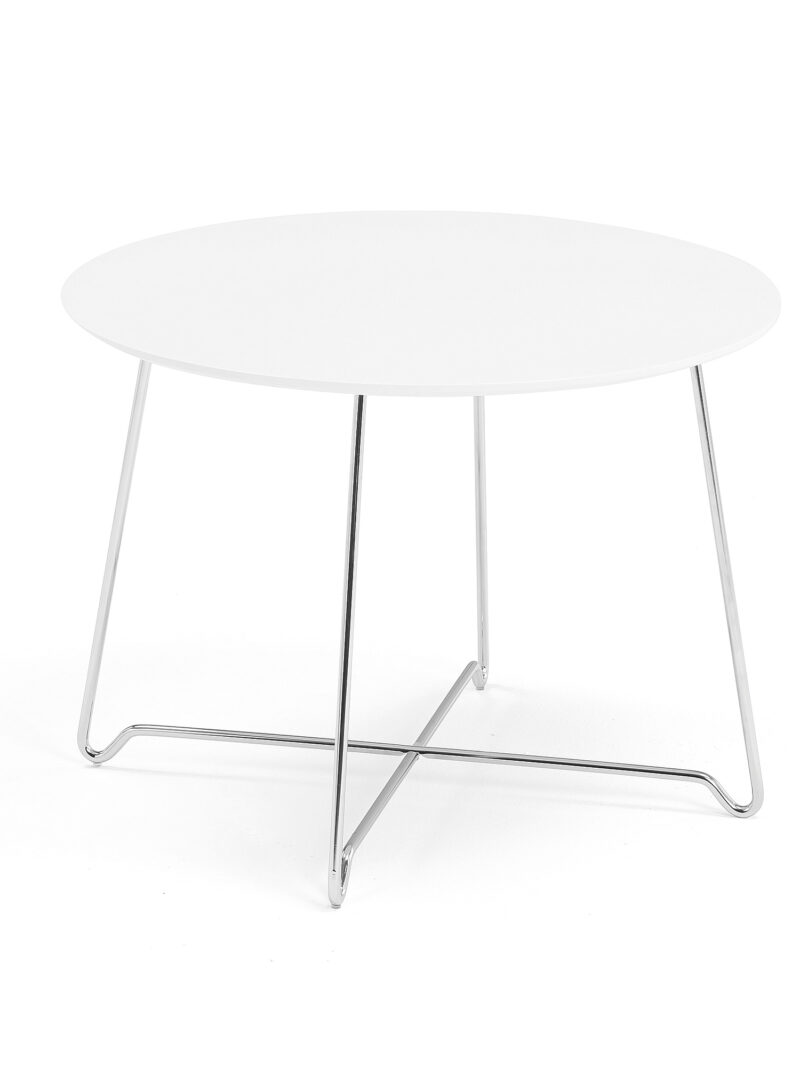 Stół kawowy IRIS, wys. 510 mm, chrom, biały