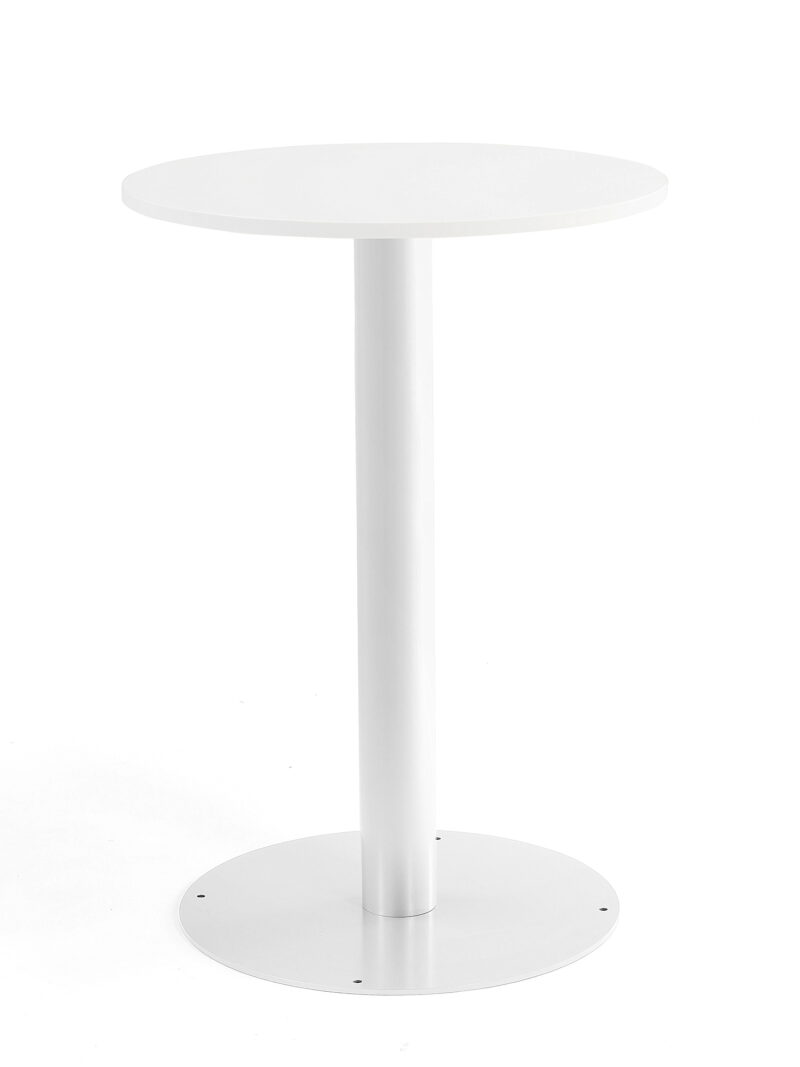 Stół barowy ALVA, okrągły, Ø700x1000 mm, biały, biały