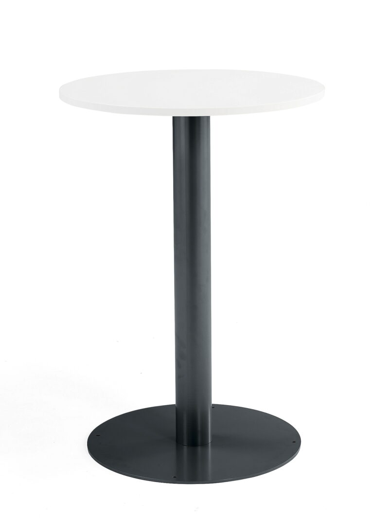 Stół barowy ALVA, Ø700x1000 mm, biały, antracyt