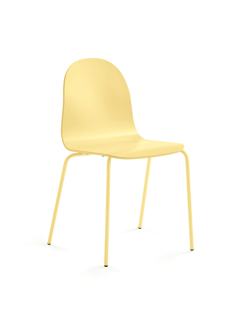Krzesło GANDER, 4 nogi, siedzisko 450 mm, lakierowany, musztardowy