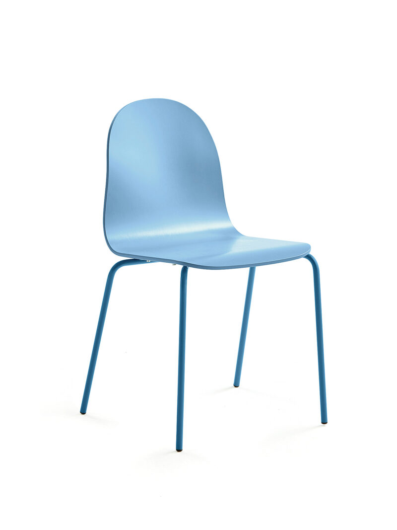 Krzesło GANDER, 4 nogi, siedzisko 450 mm, lakierowany, niebieski