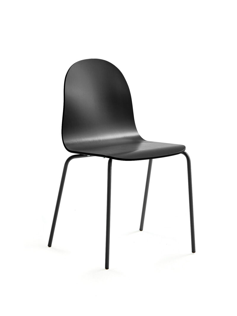 Krzesło GANDER, 4 nogi, siedzisko 450 mm, lakierowany, antracyt