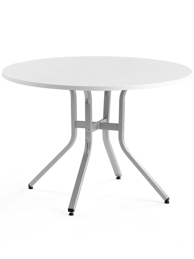 Stół VARIOUS, Ø1100x740 mm, srebrny, biały