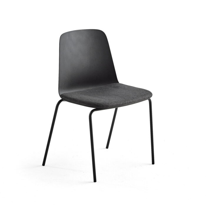 Krzesło LANGFORD, proste nogi, czarny/antracyt