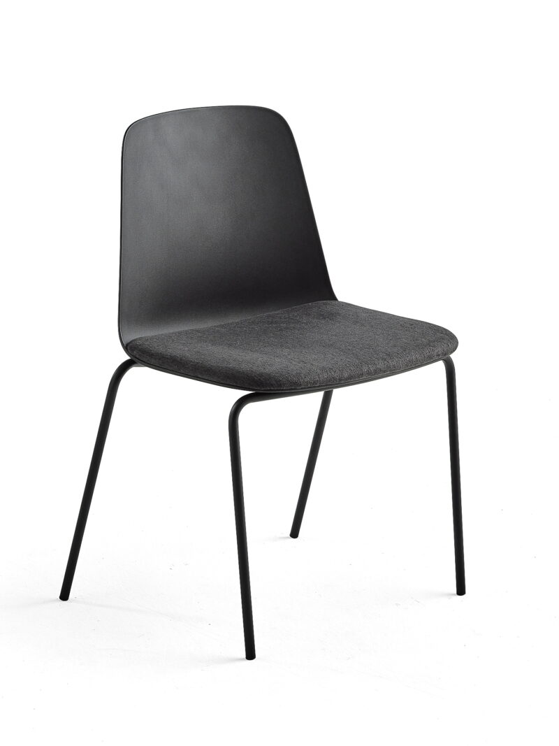 Krzesło LANGFORD, proste nogi, czarny/antracyt